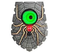 Coupée à porte avec araignée oculaire animée, décoration d'Halloween avec du son et de la lumière, décoration de farce électrique pour la fête à la maison, sonnette porte