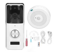 Coupée de porte visuelle Gearwell, sonnette de caméra WiFi sans fil 1080p avec voix 2 voies et batterie 4800mAh 12V 24V, sonnette vidéo intelligente, système d'interphone grand
