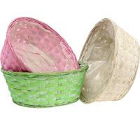 Coupelle à fleurs Coupelle en copeaux ronde Multicolore Set 6 pièces Ø25cm - Corbeilles à plantes décoratives pour la décoration de printemps et de Pâques