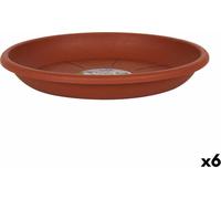 Coupelle à pot dem carrée marron 36 x 36 x 5 cm (6 pièces)