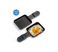 Coupelle à raclette avec revêtement anti-adhésif 18x9cm [Lot de 4] Noir