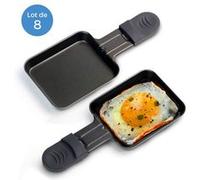Coupelle à raclette avec revêtement anti-adhésif 18x9cm [Lot de 8] Noir