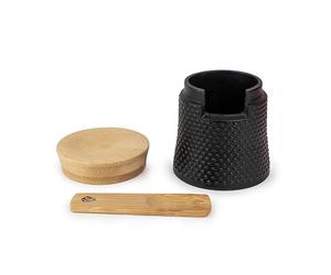 Coupelle à sel 7 cm avec cuillère en bambou Bali en fonte Peugeot