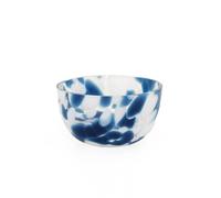 Coupelle bleue et blanche en verre