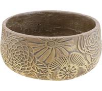 Coupelle décorative en céramique Fleurs dorées Marron Ø23,5cm H11,5cm - coupelle polyvalente pour une décoration d'intérieur élégante et des idées de décoration créatives