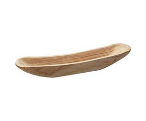 Coupelle décorative en forme de bateau en bois de Paulownia 60 x 12 cm (1 x coupelle décorative 12 cm)