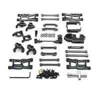 Coupelle Direction RC pour JJRC C8803 pour WLtoys XDKJ-001 XDKJ-006 AM-X12 1/14 1/12 Métal Bras Oscillant Tige Traction Kit Tasse Direction Voiture sur Chenilles RC Pièces pour Buggy(Black)