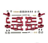 Coupelle Direction RC pour LC pour Racing PTG-2 1/10 1 Jeu Bras Direction Métal CNC 4x4 Télécommandé Accessoires pour Buggy(Red)