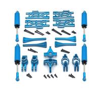 Coupelle Direction RC Pour WLtoys 104016 104018 104009 12402 12404 12409 Kit D'amortisseurs Coupelles Direction En Métal Bras Oscillants Rechange D'utilisation Voitures Tout Pour Terrain RC(Blue)
