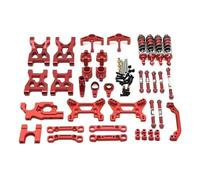 Coupelle Direction RC pour WLtoys 104072 Amortisseurs Métalliques Biellettes De Avant Et Arrière Ensemble Coupelles Direction Pièces Et Accessoires De Voiture RC Mise À Niveau Remplacement(Red)