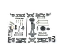 Coupelle Direction RC pour WLtoys 144001 144010 144002 1/14 Métal Bras Oscillant Arbre Transmission Kit 17 Pièces La Direction Voiture Radiocommandée Pièces Réparation Modification(Gray)