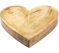 Coupelle en forme de coeur en bois de mangue -- 15x15x2,5cm