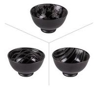 Coupelle Lava assortie 11,5 cm noire (lot de 3) - Table Passion - Noir - Porcelaine