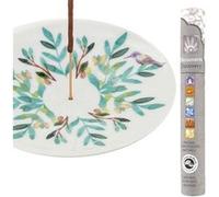 Coupelle porte-encens en porcelaine Aquarelle + encens ayurvédique Multicolore