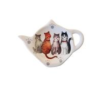 Coupelle pour sachets de thé en porcelaine - Chats