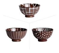 Coupelle Utah 12 cm (lot de 3) - Table Passion - Marron - Porcelaine Marron G