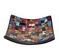 Coupelle vide poche artisanale rouge et bleu