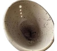 Coupelles à épiler en céramique pour herbes et herbes - Fait à la main - Différentes tailles de trous ronds - Outils de décapage de feuilles de cuisine (blanc et jaune)