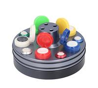 Coupelles à huile professionnelles pour la réparation de montres, ensemble de cinq coupelles à huile rotatives, huileur de montre en alliage d’aluminium avec cache-poussière, pour