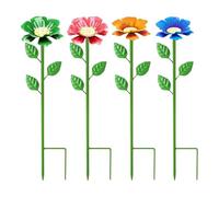 Coupelles pour Abeilles | Distributeur d'eau 4 Pièces avec Piquet - Bain pour Abeilles et Papillons en Métal Forme pour Jardin,Décoration Jardin Pelouse Chemin Colibri