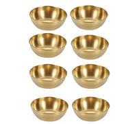 Coupelles Rondes Acier Inoxydable Doré: HOMURY 8 Pièces Petits Bol Service, Petit Bols à Sauce, Bol Trempette pour Plats, Soucoupes, Sushis, Snacks, Epices, Condiment, Fruits (Or, 8.2cm x 2.7CM)