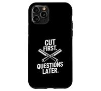 Couper Les premières Questions Plus Tard Humour de barbier drôle Coque pour iPhone 11 Pro