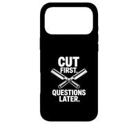 Couper Les premières Questions Plus Tard Humour de barbier drôle Coque pour iPhone 17 Pro Max