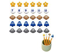 Coupes Crayons Numérotées 1-30, Étiquettes Réutilisables, Formes Espace | Coupes Crayons Numérotées 1-30 5 Formes 5 Couleurs Étiquettes Crayon Réutilisables Plastique ole Enseignant