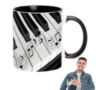 Coupes De Café Musical - Tasse D'Instruments En Céramique, Impression De Guitare Pour Piano | Oeuvres À Thème Musical, Accent Pour Les Notes, Tasse De Bureau Artistique Avec Appel À Thé, Idée D