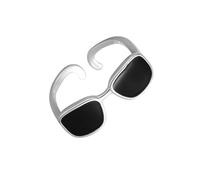 Coupes de lunettes 925 Anneau de déclaration en argent sterling pour femmes Fashion Unique Réglable Black Email Open Wrap Rings Reconfort Fit Creative Birthday Holiday Bijoux