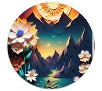 Coupes de Papier Art 1000 Pièces Puzzle Convient Aux Adultes Et Aux Enfants Jeu D'Intelligence Travaux d'art Rond DécoRation Moderne Bricolage pour Enfants Décompression Et Cadeau (67.5x67.5cm)