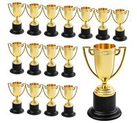 Coupes Trophée GOEDCH 16 Pièces : Mini Trophées pour Enfants, Mini Trophée Or, Mini Trophées Gagnants en Plastique pour Anniversaires d'Enfants, Mini Trophées pour Classes, Écoles, Récompenses, Access