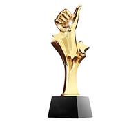Coupes Trophées Trophée du Pouce levé Trophée d'or en résine créative Trophée de la compétition Trophée de fête Merci pour Le Cadeau Faire du Lettrage (Color : Gold, Size : 8 * 29cm)
