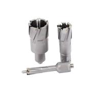 Coupeur annulaire Fraise annulaire à pointe en carbure TCT, diamètre 12-65mm, profondeur 35mm, foret tige Weldon de 19.05mm (3/4 ") avec goupille for le métal(65mm Pin Included)