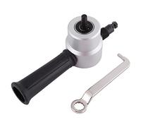 Coupeur de grignoteuse de tôle à double tête, 1500-3000 tr/min Min 12mm trou de coupe ronde de coupe de tôle, 360 degrés réglable Power Drill Attachment Nibbler Cutting Tool Kit