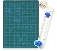 Coupeur De Papier Circulaire et Tapis de Découpe Cut Paper Circle Coupe-cercle Réglable Cutter Rotatif avec Cutting Mat A4 pour Une Découpe Simple et Rapide Loisirs Créatifs