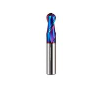 Coupeur de revêtement Nano bleu HRC65, 2 cannelures en carbure d'acier au tungstène, Machine CNC d'usinage à tête sphérique, outil fraises bout, 1 pièce(R4.0x100L)