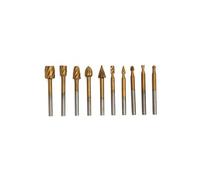 Coupeur Fraisage A Bois Gravure Grinder Electrique Titane Plaqué Hss 10 Pcs