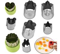 Coupeurs pour aliments pour bébés, coupeurs pour sandwichs et légumes | Coupe-biscuits en acier inoxydable | Moule de presse à décruster pour sandwich 8X avec moules à biscuits de formes