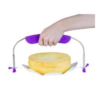 Coupeuse à gâteau réglable - 9 hauteurs différentes - Acier inoxydable de qualité alimentaire - Double fil - Pour niveler et mouler - Violet