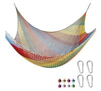Couping Net - Bridge de Filet Multicolore à Double Couche pour Treehouse et Backyard | Échelle de Corde extérieure Net d'escalade pour Les, Net de sécurité de Jeu pour Set Swing, Garde
