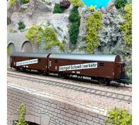 Couplage de 2 wagons couverts Gllh 12 "Dresden", DB, Ep III - ROCO 76558 - HO 1/