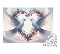 Couple 1000 Pièces Couronne de cœur de Colombe Puzzle Adulte Papier Recy nti-Stress Difficile pour Experts Livraison Rapide avec Affiche Guide 52x38cm/1000pcs
