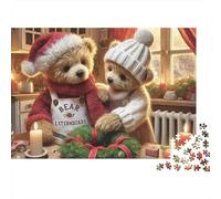 Couple 1000 Pièces Paire de Teddy de Noël Puzzle pour Adultes Qualité Premium Anti-Stress Difficile pour Experts Livraison Rapide sans Défaut 52x38cm/1000pcs