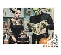 Couple 1000 Pièces Paire Frankenstein Puzzle pour Adultes Carton Résistant À l'usure Anti-Stress pour S'amuser pour Collectionner Livraison Rapide 52x38cm/1000pcs