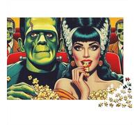 Couple 1000 Pièces Popcorn de Frankenstein Puzzle pour Adultes Carton Résistant Anti-Stress Difficile pour Experts pour Collectionner Livraison Rapide 38x26cm/1000pcs