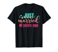 Couple 40e Anniversaire de Mariage Just Married il y a Quarante Ans T-Shirt Graphique avec Valeur