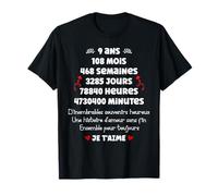Couple 9 ans rencontre amour Anniversaire de mariage 9 ans T-Shirt