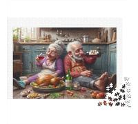 Couple âgé Dîner 1000 Pièce Carton Épais Jeu De Puzzle Senior Jigsaw Enthusiastes Soulagement du Stress 52x38cm/1000pcs