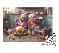 Couple âgé Dîner 1000 Pièce Carton Extra Épais Jeu De Puzzle Adolescents Fans 12-18 Ans Entraînement du Cerveau Décoration Murale Le 70x50cm/1000pcs